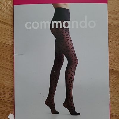 Commando Leopard Sheer Tights  HF036 Black Size M